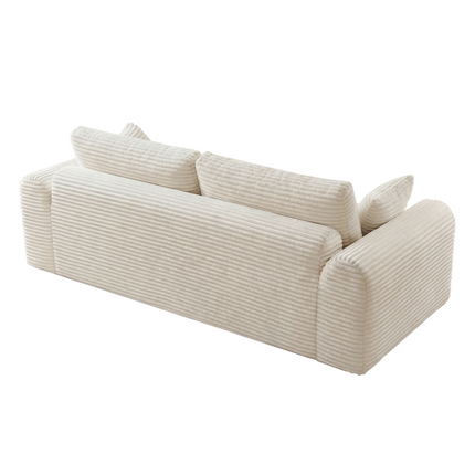 3 Seater Couch, Corduroy Boneless Couches For Living Room,26.4 Cloud