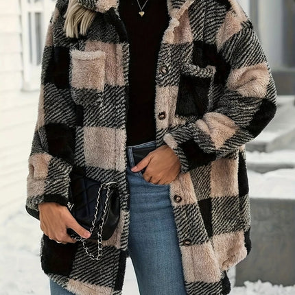 Plaid Fleece Button-Down Outerwear