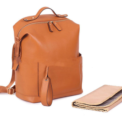 PU Leather Casual Mommy Backpack