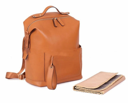 PU Leather Casual Mommy Backpack