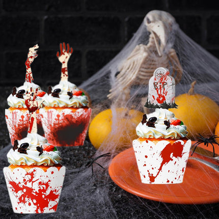 48 Pcs Halloween Cupcake Toppers