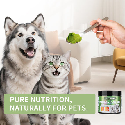 PETITRINU Natural Dental Powder For Cats And Dogs, Fresh Breath Gentle