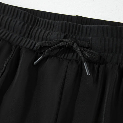 High Waisted Drawstring Swim Shorts