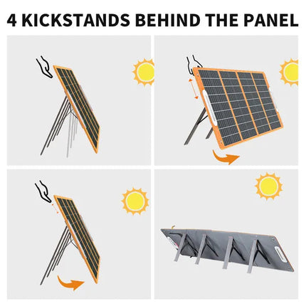 100W 18V Portable Solar Panel;  Flashfish Foldable Solar Charger With