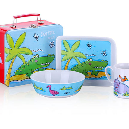 Children tableware Zoo + suitcase