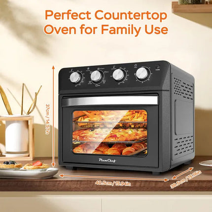 27.5QT 6-in-1 Air Fryer Toaster Oven Dropdown-Door 6-Slice Countertop