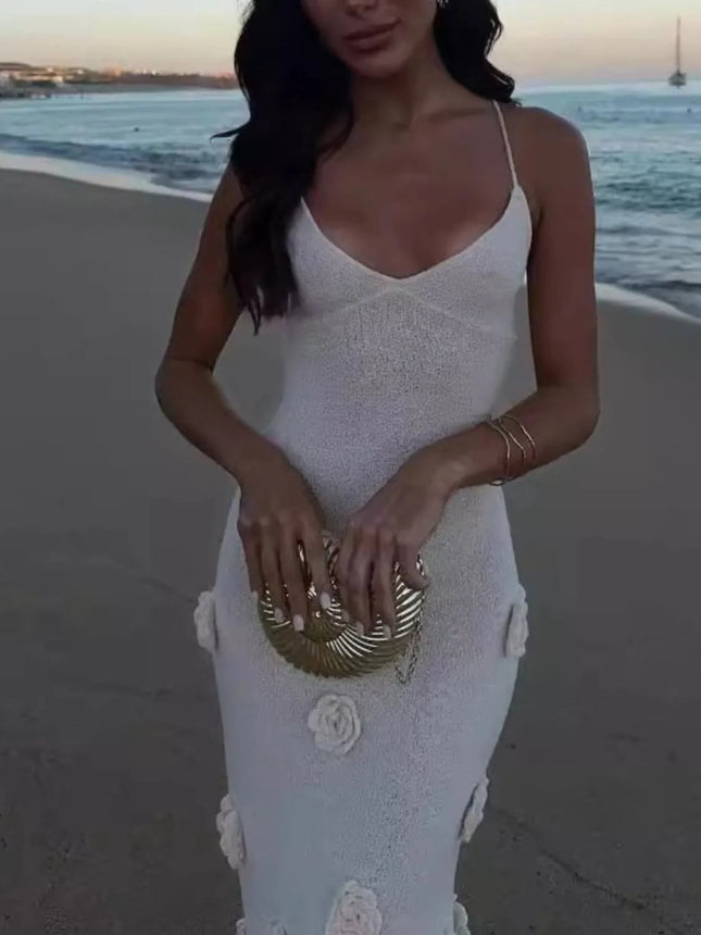 White Flower Maxi : Cami Dress