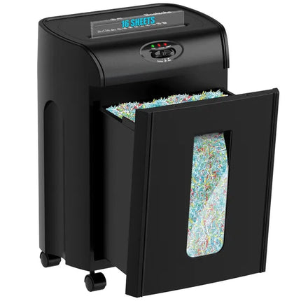 Woolsche Paper Shredder, 16-Sheet Cross Cut With 4.76-Gallon Pull Out