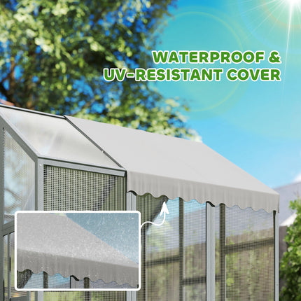 Large Wooden Chicken Run With Waterproof & Anti-UV Cover, For 6-8