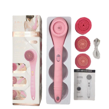Electric Body Brush Rechargeable Scrubber Shower Brush with Handle