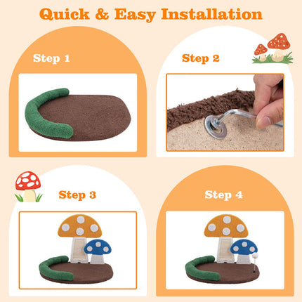Mushroom Cat Bed Cat Claw Scratcher With Wide Bed And Sisal Scratch