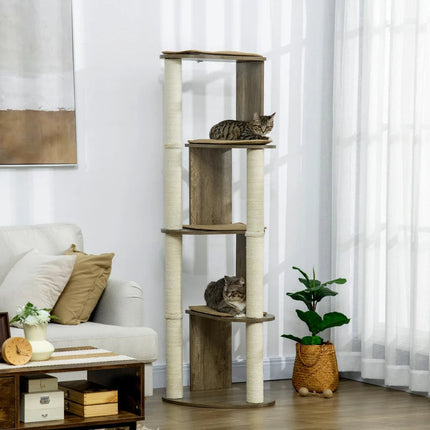 Corner Modern Cat Tree Tall For Climbing, Large Multilevel Cat Tower