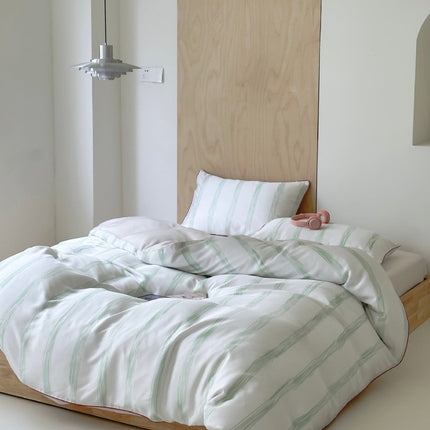 Elegant Coastal Pastel Stripe Silky Smooth Tencel Lyocell Duvet Cover