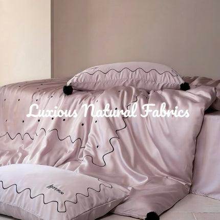 Elegant Polka Dot Silky Smooth Tencel Lyocell Queen Size Duvet Cover