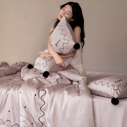 Elegant Polka Dot Silky Smooth Tencel Lyocell Queen Size Duvet Cover