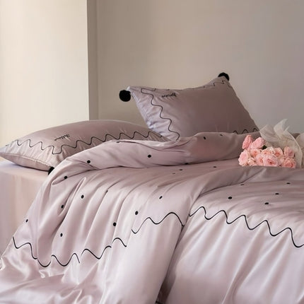 Elegant Polka Dot Silky Smooth Tencel Lyocell Queen Size Duvet Cover