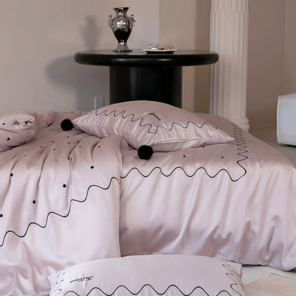 Elegant Polka Dot Silky Smooth Tencel Lyocell Queen Size Duvet Cover