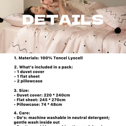 Elegant Retro Polka Dot Silky Tencel Lyocell Queen Size Duvet Cover