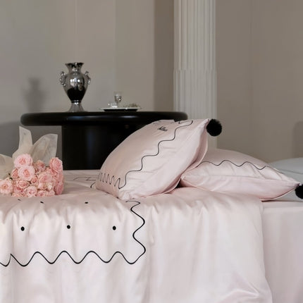 Elegant Retro Polka Dot Silky Tencel Lyocell Queen Size Duvet Cover