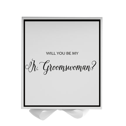 Will You Be My Jr Groomswoman? Proposal Box White -  Border