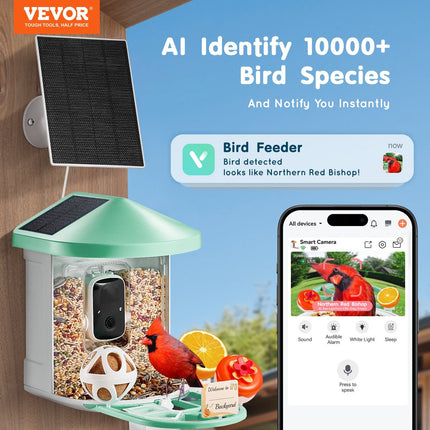 Smart Bird Feeder With Camera AI Identify 10000+ Bird Specie