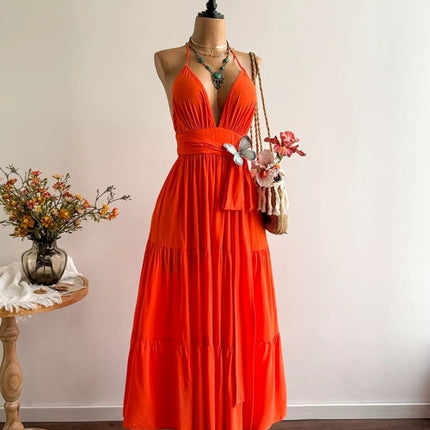 Halter Neck Tiered Dress