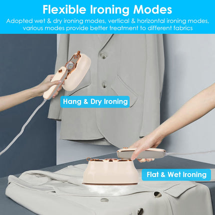 1Pc 1200W Foldable Handheld Clothes Iron Steamer With Wet Dry Ironing