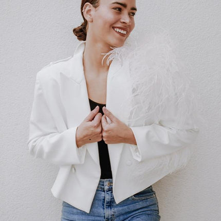 Lydia Ostrich Feather Blazer