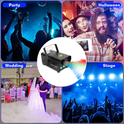 1Pc 400W Fog Machine RGB LED Party Club DJ Fogger Rapid Heating Remote