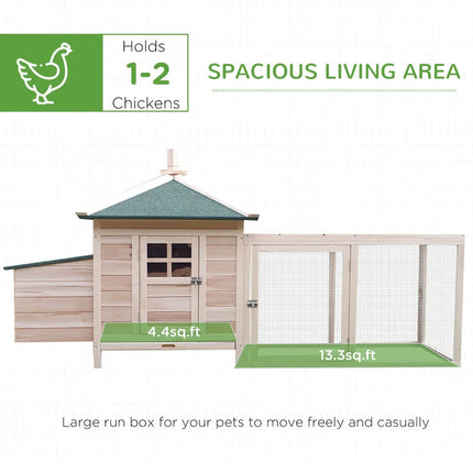 Wooden Chicken Coop With Nesting Box, Cute Outdoor Hen House With