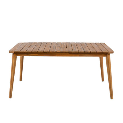 Acacia Wood Dining Table 6-Person Outdoor Table, Farmhouse Furniture