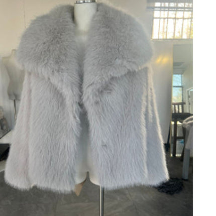 Winter Plush Coat Fashion Warm Thicken Fluffy Lapel Jacket Outwear