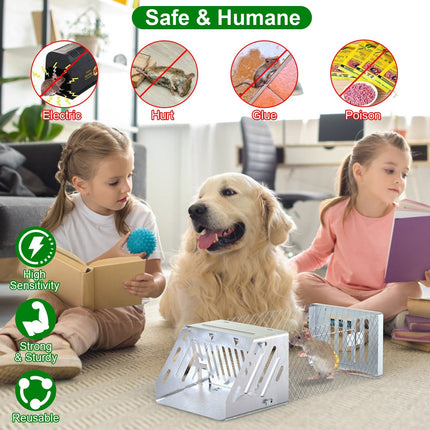 1Pc Automatic Continuous Rat Trap Single Door Mouse Cage Humane Live