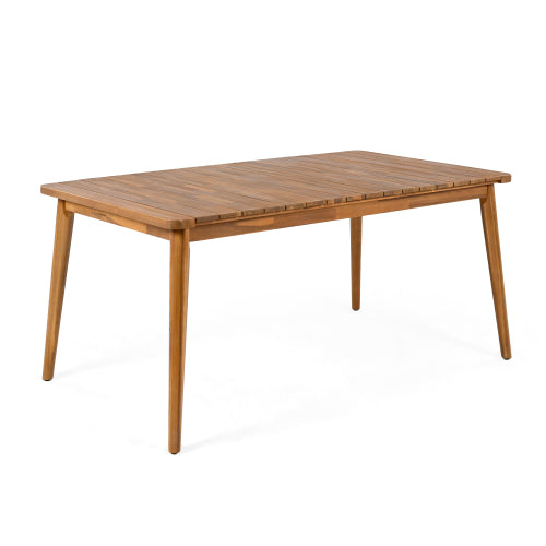 Acacia Wood Dining Table 6-Person Outdoor Table, Farmhouse Furniture