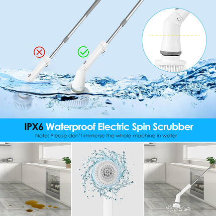 1Set Electric Spin Scrubber Cordless Rechargeable Telescopic Cleaning