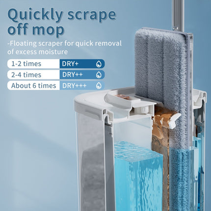 Separates Dirty Water Mop, Flat Mop And Bucket For Home With  Extra
