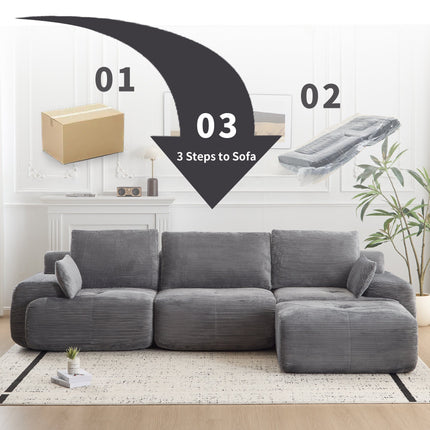 Modern Memory Foam Compressed Sofa,Large Sectional Couches For Living