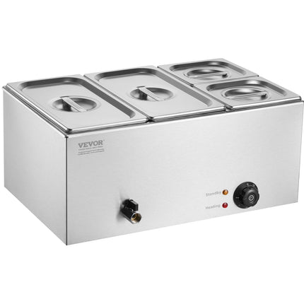 Commercial Electric Food Warmer 4-Pan Countertop Buffet 16.4QT Bain