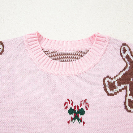 Christmas Ginger Bread Man Round Neck Sweater