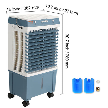 VEVOR Evaporative Cooler, 1400 CFM Air Cooler, Oscillating Swamp