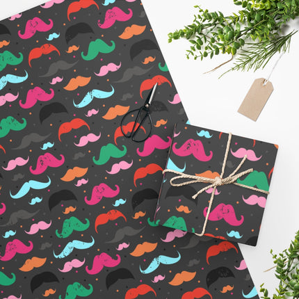 Rainbow Mustache Wrapping Paper