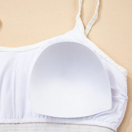 Textured Contrast Banding Bikini High Waist 2pcs Swimsuit