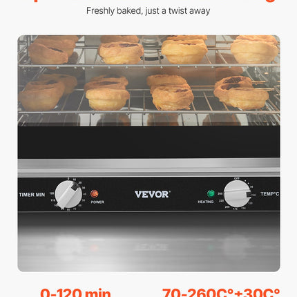 66L Commercial Countertop Oven 2800W Electric Toaster Oven Stainless