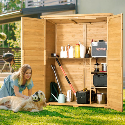 Outdoor Wooden Storage Shed Waterproof Garden Tool Metal Shed 55x67.5