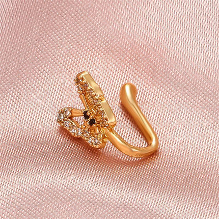 Personalized U-Shaped Diamond-Studded Butterfly European And American