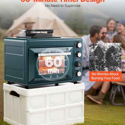 Outdoor Oven 2-in-1 Portable Gas Camping Stove Oven Combo Adjustable