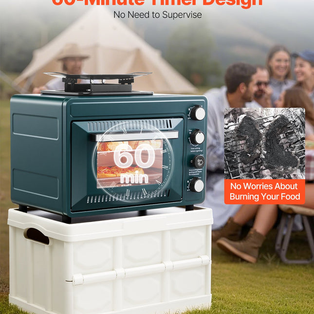 Outdoor Oven 2-in-1 Portable Gas Camping Stove Oven Combo Adjustable