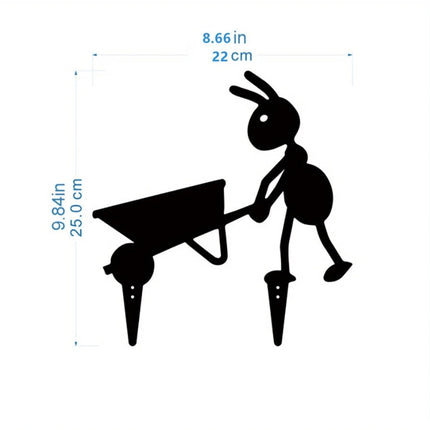 Decorative Iron Ant Garden Stake - Outdoor Metal Yard Art For Lawn,