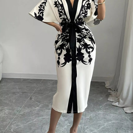 Button Front Half Sleeve Dress