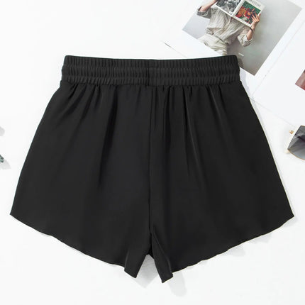High Waisted Drawstring Swim Shorts